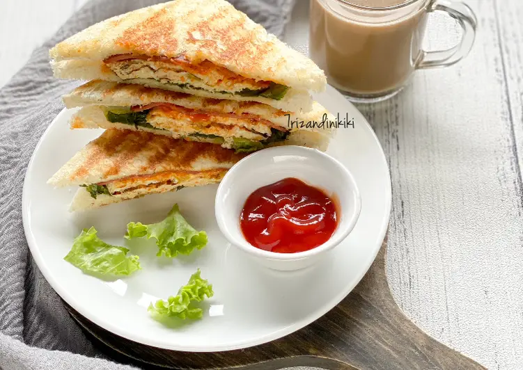 Resep Unik Sandwich omellet smoked beef Sedap Nikmat