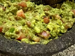 Guacamole en mortero