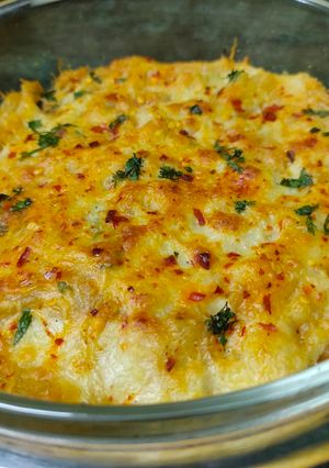 व्हाइट सॉस बेक्ड पास्ता चिकेन (White sauce baked pasta chicken recipe in hindi) रेसिपी मुख्य फोटो