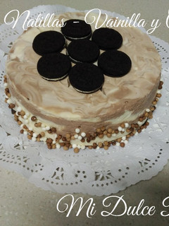 Una foto de Tarta de natillas - vainilla y chocolate