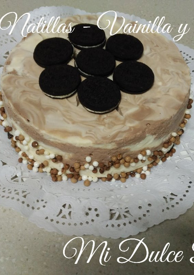 Una foto de Tarta de natillas - vainilla y chocolate