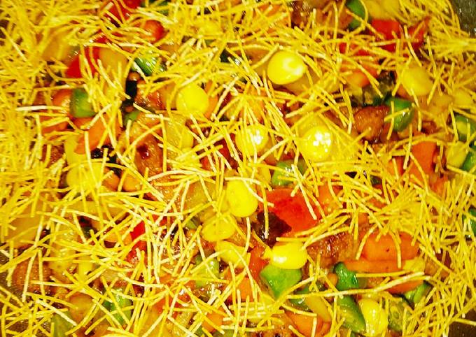 Sweet corn chaat with vegetables by sasmita Choudhury Recipe