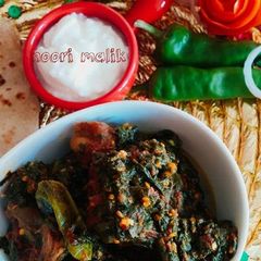 Palak gosht A picture of Palak gosht.