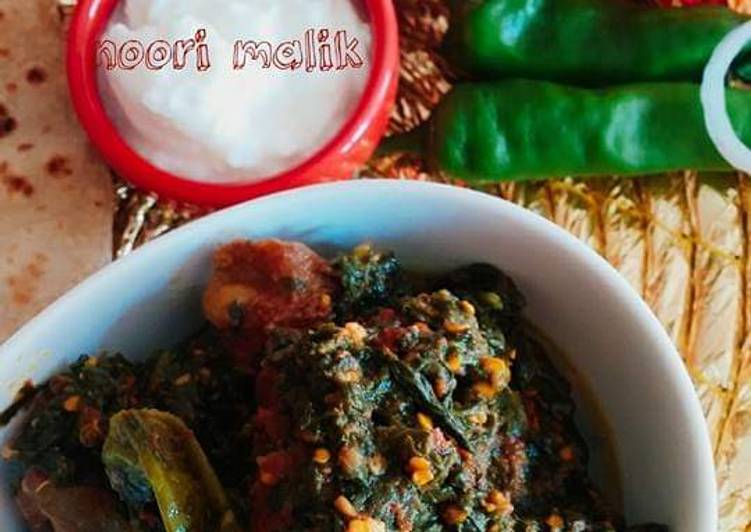 Recipe of Super Quick Homemade Palak gosht