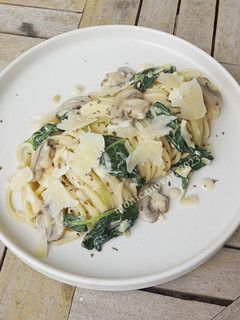 Foto resep Creamy Spinach & Mushroom Spaghetti