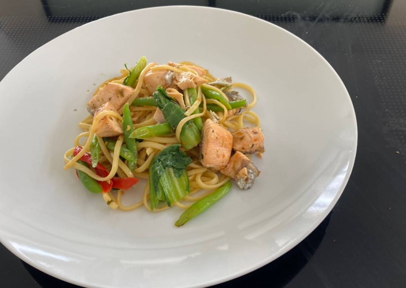 Linguine Stir Fried Basil