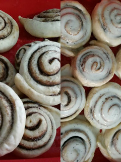 Una foto de Cinnamon rolls o rollos de canela