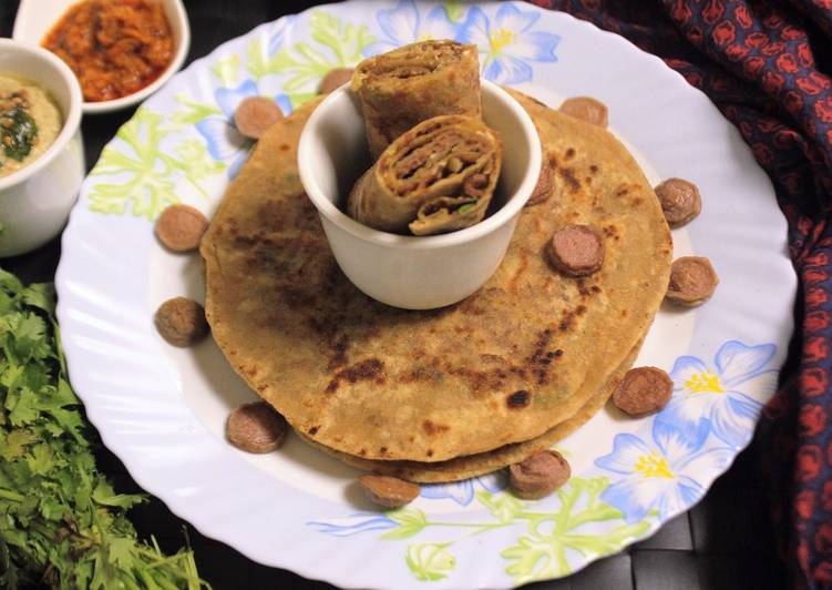 Recipe of Quick Ramadan Special - Stuffed Chicken Sausage Paratha