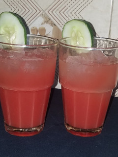 A picture of Cucumber and watermelon juice.