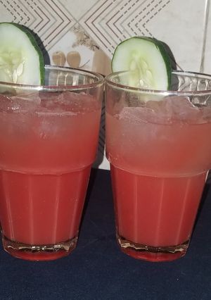 A picture of Cucumber and watermelon juice.