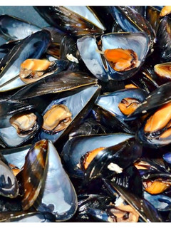 Una foto de Mejillones al vapor con vinagreta de pimientos. (Thermomix)