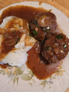A picture of Cowboy hamburger steaks.