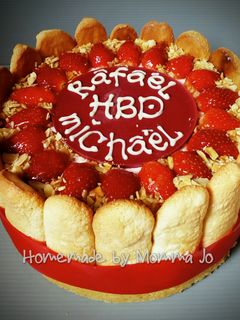 Foto resep Strawberry Mousse Torte (Strawberry Charlotte)