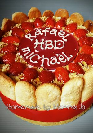 Foto resep Strawberry Mousse Torte (Strawberry Charlotte)