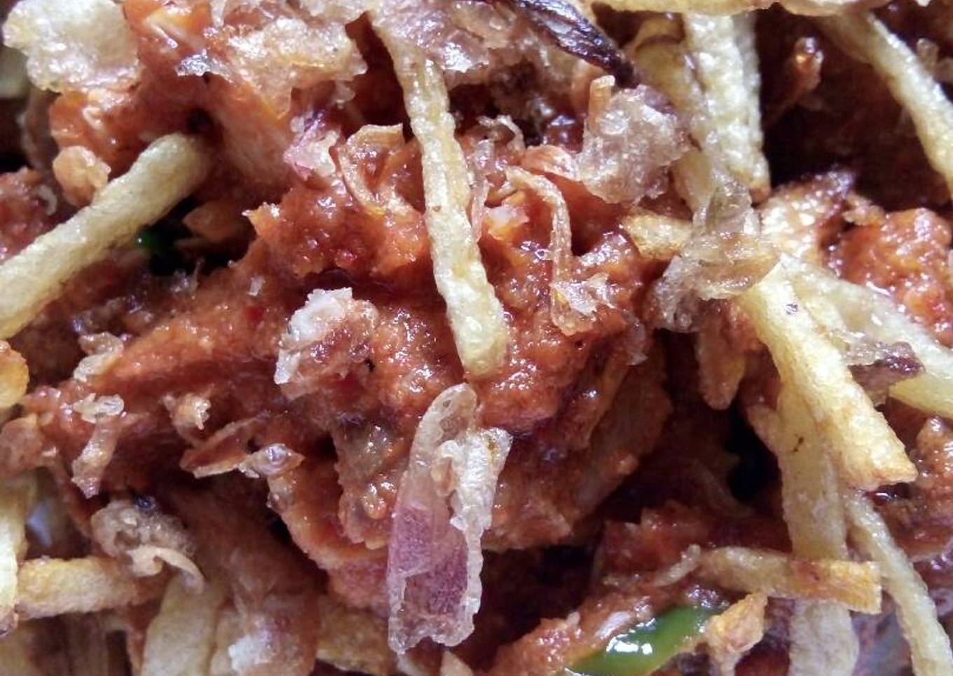 Balado ati ampela dan suwir ayam