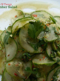 A picture of Spicy and Tangy Cucumber Salad / Chatpatta Kheera.