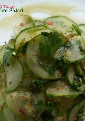 A picture of Spicy and Tangy Cucumber Salad / Chatpatta Kheera.