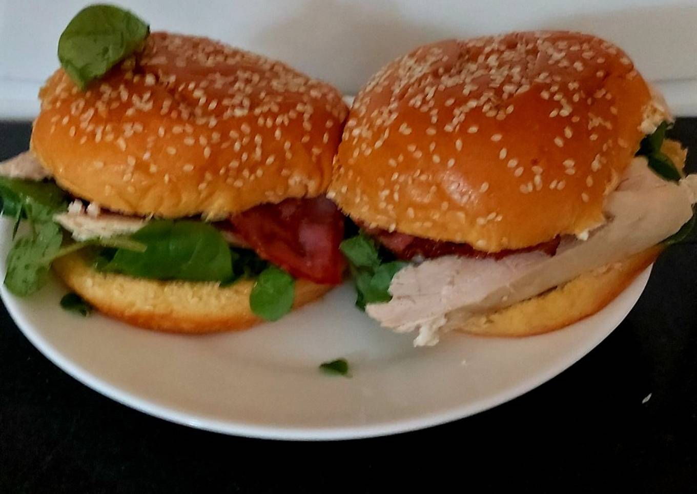 My Chicken & Bacon Sandwich 😍#Lunch #2Flavours