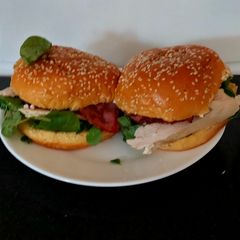 My Chicken & Bacon Sandwich 😍#Lunch #2Flavours A picture of My Chicken & Bacon Sandwich 😍#Lunch #2Flavours.