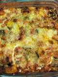 Lasaña de berenjena y filetes de pavo