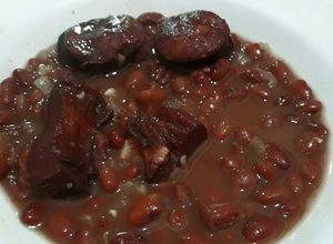 Una foto de Feijao vermelho (Porotos colorados)