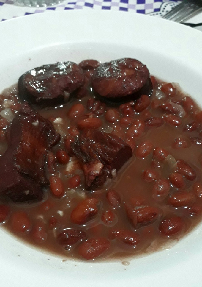 Una foto de Feijao vermelho (Porotos colorados)