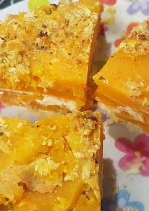 Una foto de Milhojas LIGHT cremoso de calabaza dulce y queso💎 pandemico