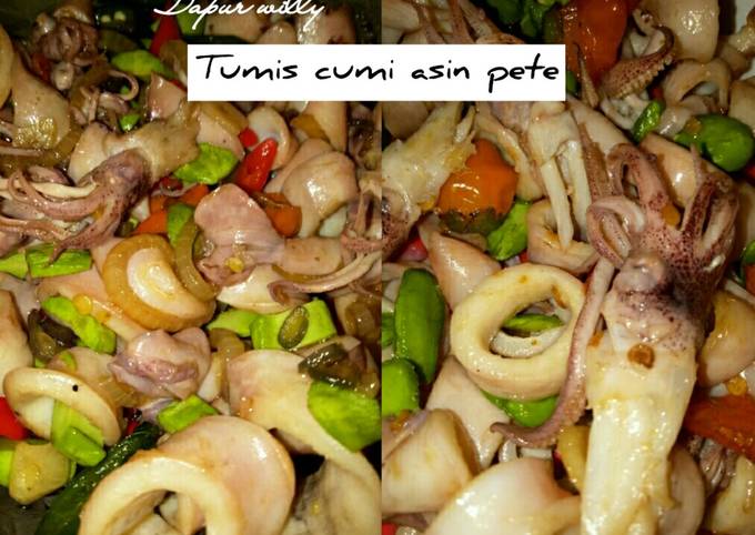 Tumis cumi asin pete