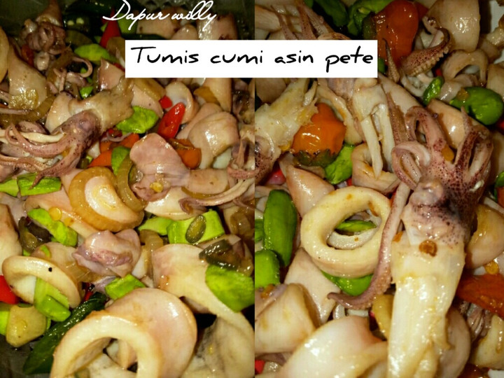 Cara Buat Tumis cumi asin pete Untuk Pemula