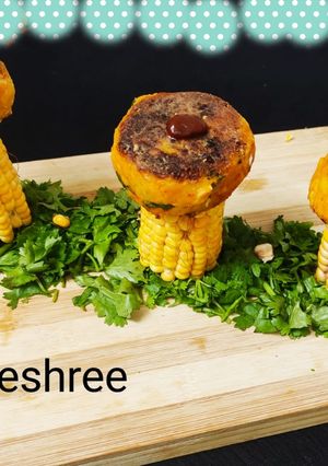 કોર્ન ટિક્કી(corn tikki chaat recipe in Gujarati) રેસીપી મુખ્ય ફોટો