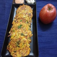 A picture of Hash brown potato pancakes.