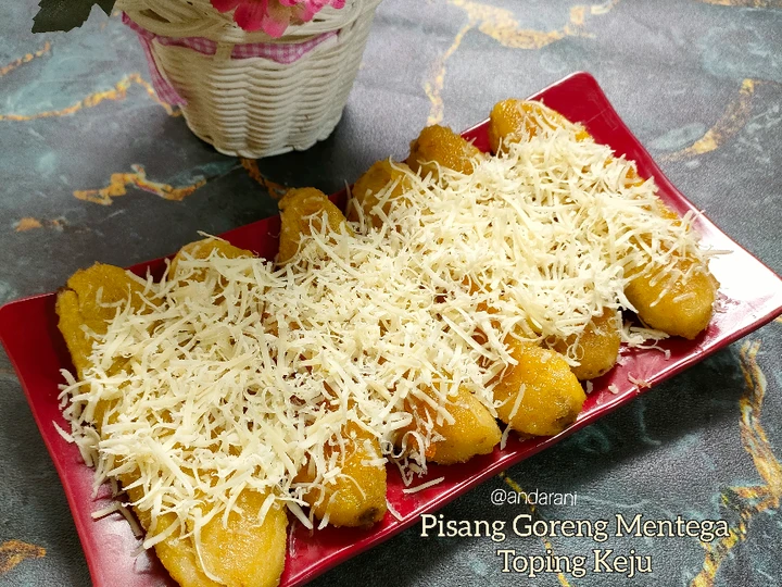 Langkah Mudah untuk Membuat Resep Pisang Goreng Mentega Toping Keju yang Lezat Sekali Anti Ribet, Uenak Banget
