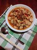 Mie tektek jamur sosis baso..