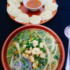 #Spicy_Shrimp_Pho_soupWith#Chiken_Momos A picture of #Spicy_Shrimp_Pho_soupWith#Chiken_Momos.