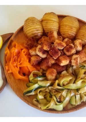 Une photo de Assortiment de légumes et tofu croustillant (vegan) 🌱