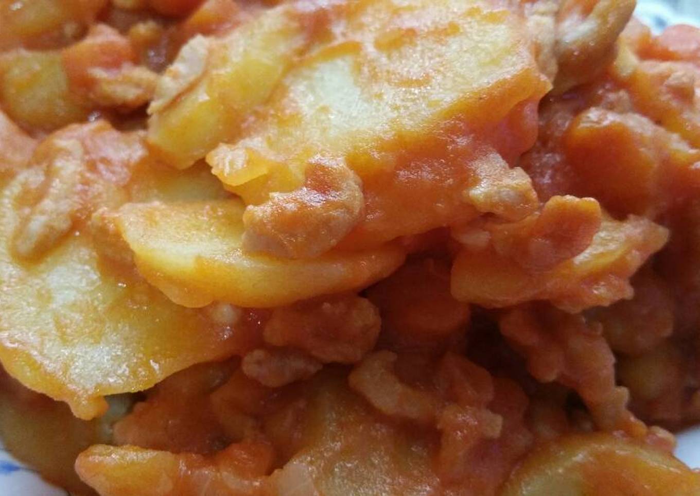 Patatas con carne picada de Pollo😋