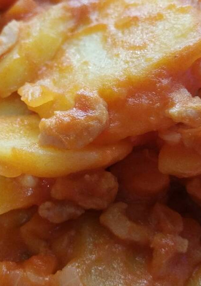 Una foto de Patatas con carne picada de Pollo😋
