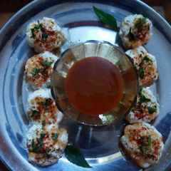 A picture of Leftover rice Dahi Vada.