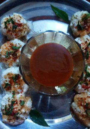 A picture of Leftover rice Dahi Vada.