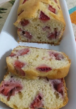 Una foto de Budín de Vainilla y Frutillas