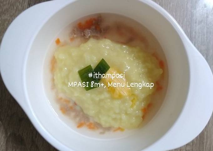 Cara Gampang Membuat MPASI 8m+, Bubur Nasi Kuning Sop Daging Anti Gagal