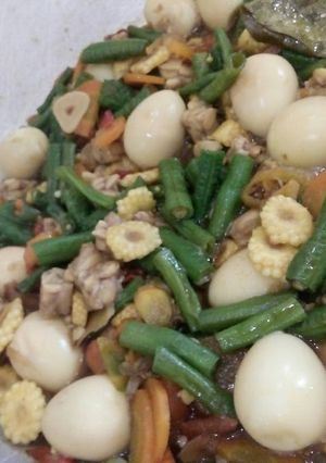 Foto resep Tumis ceria (kacang panjang, baby corn, wortel)