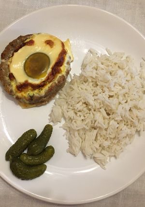 Fasírtkosár tojással recept fotója