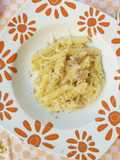 Pennette con crema di patate, tonno e pistacchio