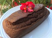 Una foto de budin vegano con cacao