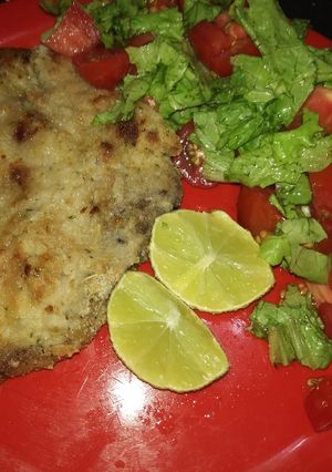 Una foto de Costillita de cerdo a la milanesa