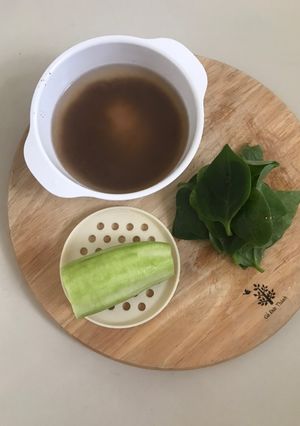 Hình của món Cháo cua đồng nấu mồng tơi + mướp (cho bé).