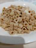 Ditalini con crema di ceci pancetta e parmigiano