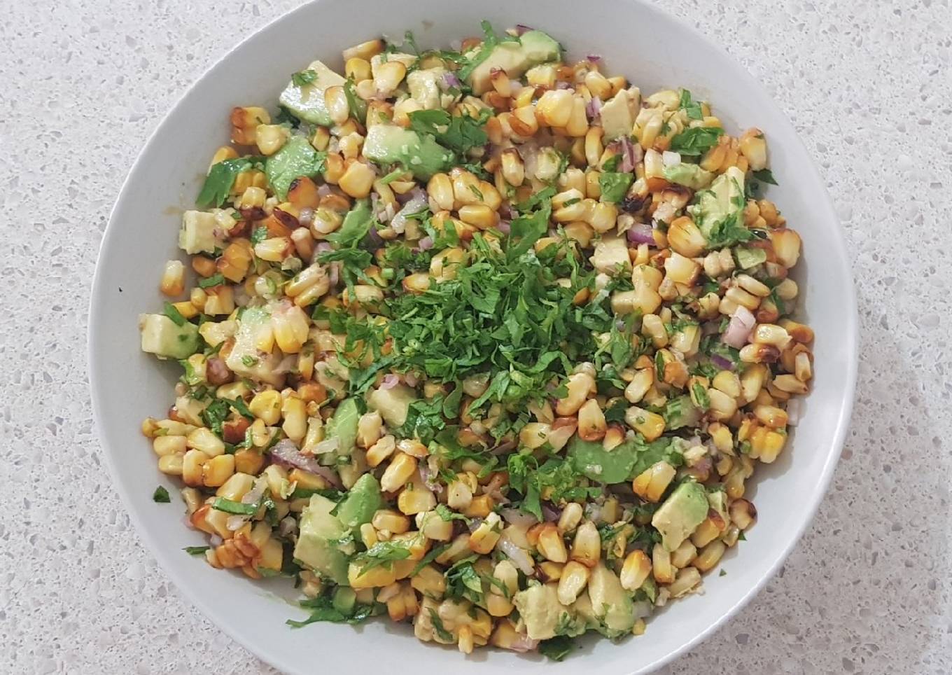 Corn and avocado salad (VG, VEG)