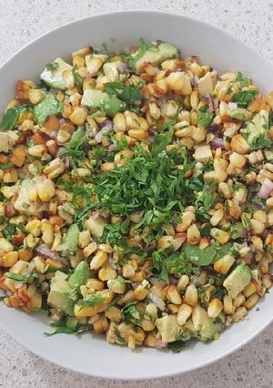 A picture of Corn & Avocado Salad (VG, VEG).